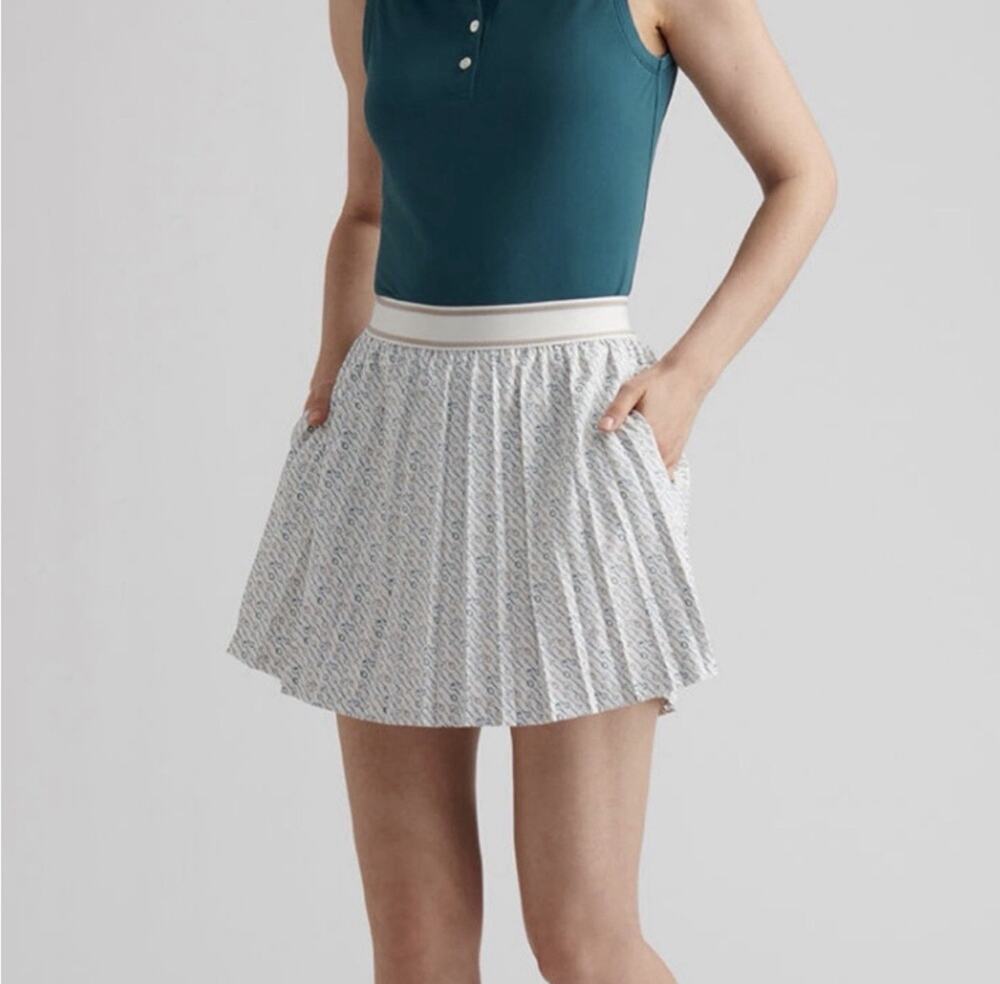 NWT $140 Peter Millar Mickey Social Club Pleated Skort Sz L